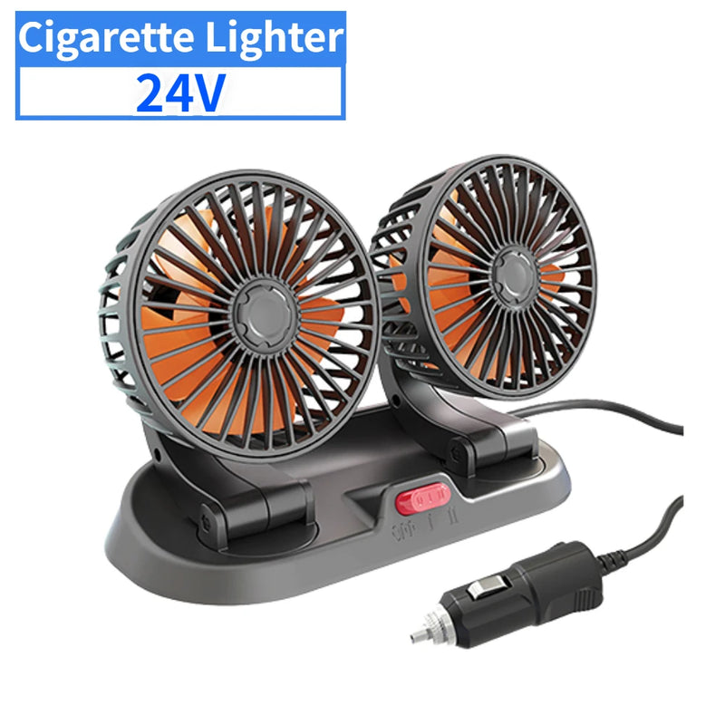 5/12/24V Car Fan Cooling Car Fan Dual Head Usb Car Fan 2 Speeds Adjustable for Auto Cooler Air Fan Car Accessories Fan - AliExpress 34 - Image 9