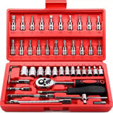 46Pc Auto Maintenance Vehicle-mounted Socket Repair Set Family Tools Factory Sale Auto Repair Combination Ratchet Wrench Toolbox - AliExpress 1420 - Image 5
