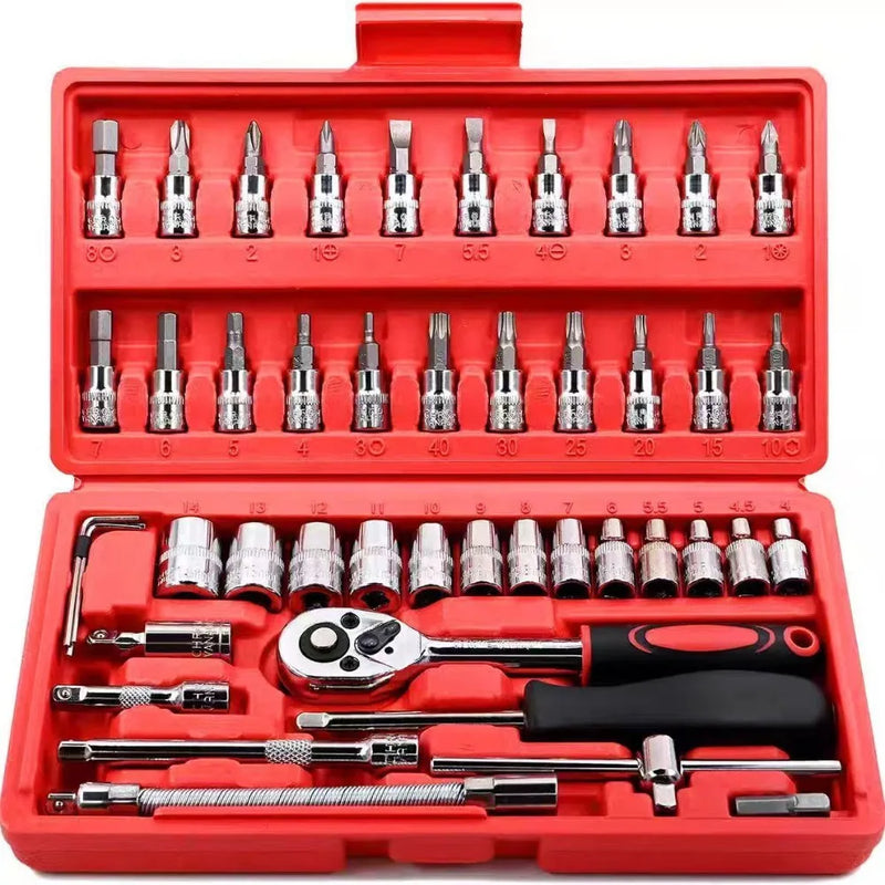 46Pc Auto Maintenance Vehicle-mounted Socket Repair Set Family Tools Factory Sale Auto Repair Combination Ratchet Wrench Toolbox - AliExpress 1420 - Image 5