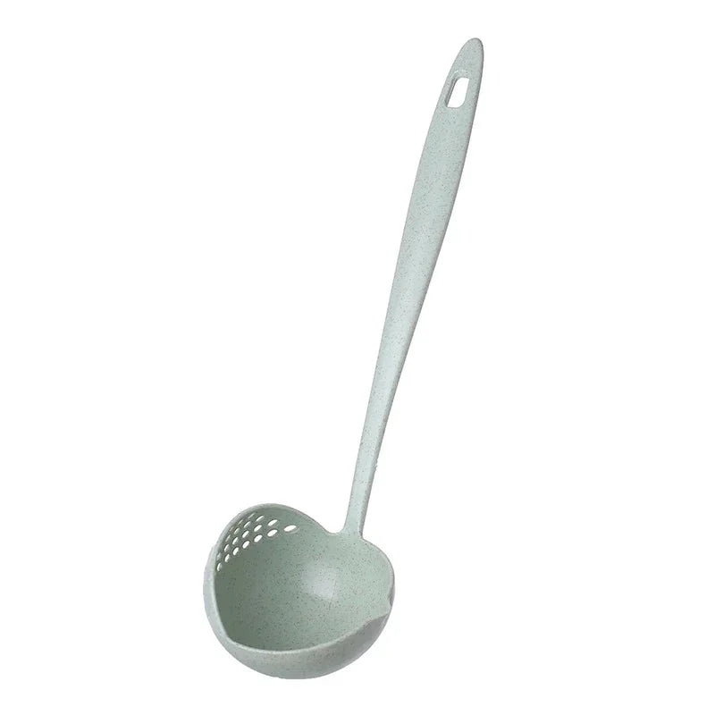 2 in 1 Soup Spoon Wheat Straw Long Handle Soup Spoon Straining Ladle Soup Pan Spoon with Filter Strainer Kitchen Utensils - AliExpress 15 - Image 7