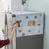 Refrigerator dust cover hanging on a double-door fridge