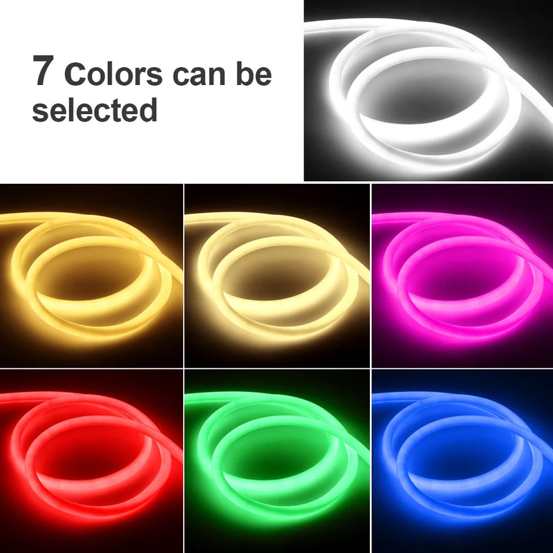 360 Degree Lighting Neon Led Strip 220V 30M 50M 100M Waterproof Neon Led Tape Silicon Tube Flexible Outdoor Room Decoration - AliExpress  - Image 6