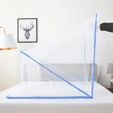 Portable mosquito net set up in a backyard
