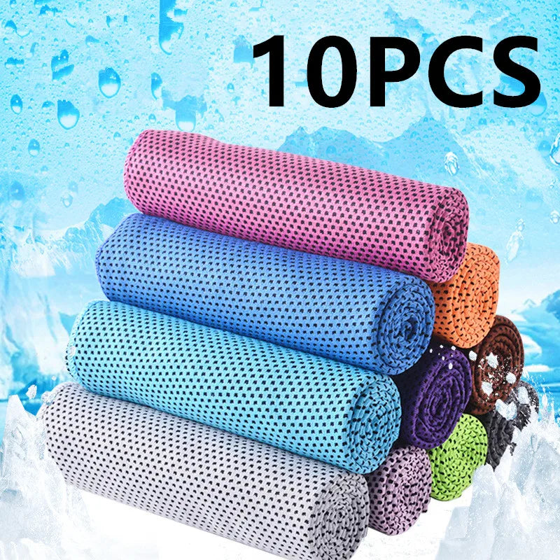 Cooling towel in action during a workout