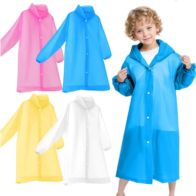 Yellow waterproof raincoat poncho for kids