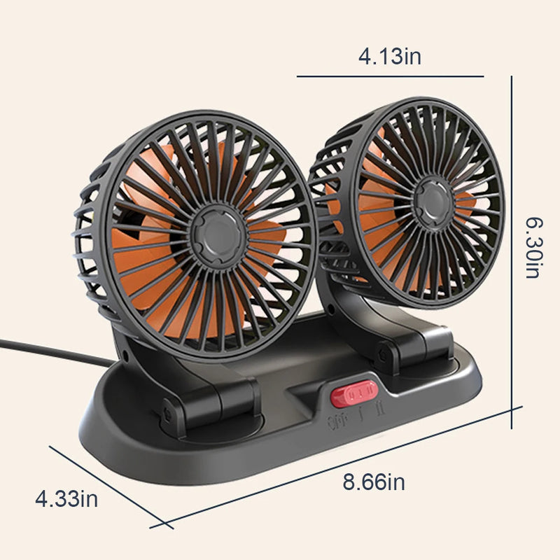 5/12/24V Car Fan Cooling Car Fan Dual Head Usb Car Fan 2 Speeds Adjustable for Auto Cooler Air Fan Car Accessories Fan - AliExpress 34 - Image 6