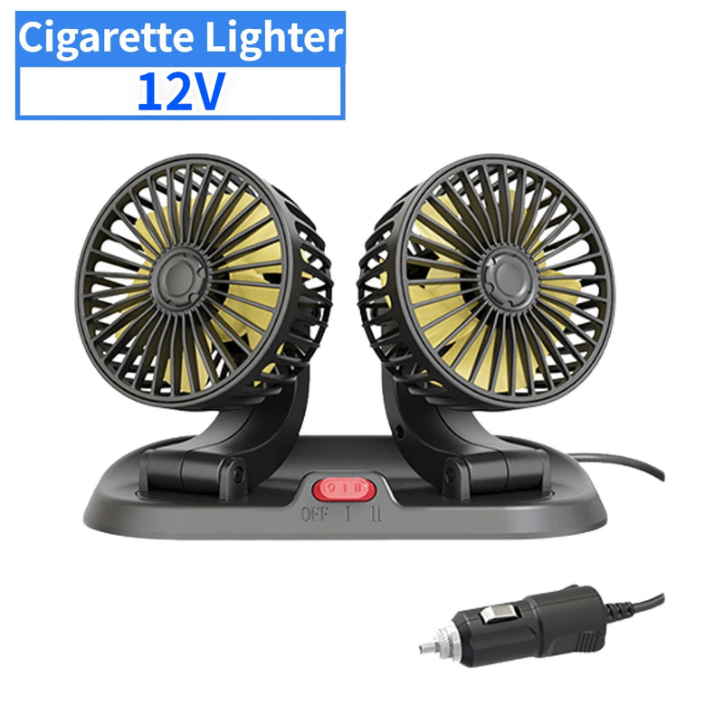 5/12/24V Car Fan Cooling Car Fan Dual Head Usb Car Fan 2 Speeds Adjustable for Auto Cooler Air Fan Car Accessories Fan - AliExpress 34 - Image 8