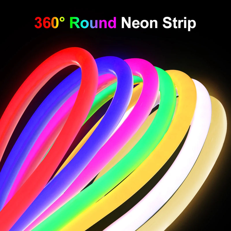 360 degree lighting neon LED strip in use